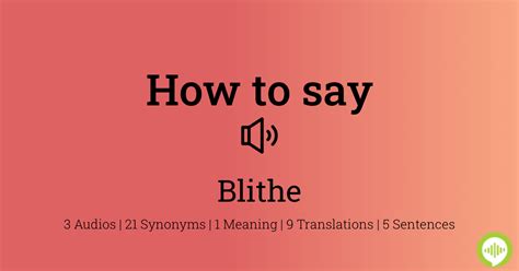 how to pronounce blithe.